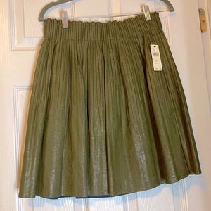 EUC Anthro Pleated Faux Leather Skirt